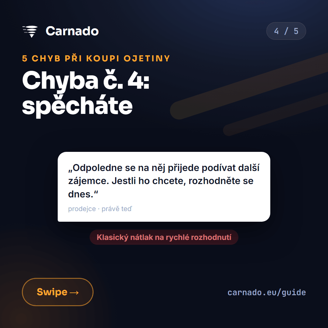 5 chyb při koupi ojetiny — karta 4