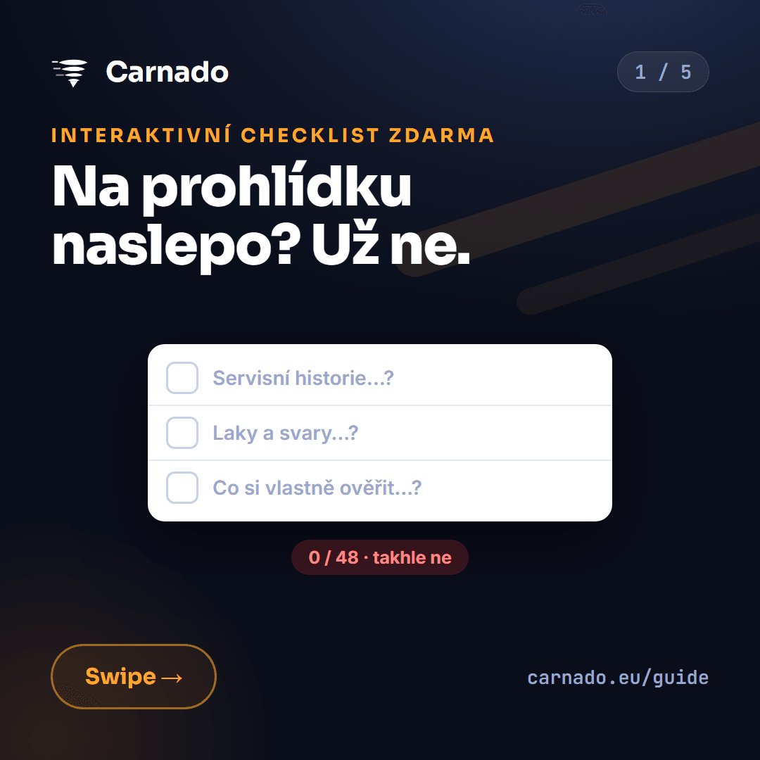 Interaktivní checklist ke koupi ojetiny — karta 1