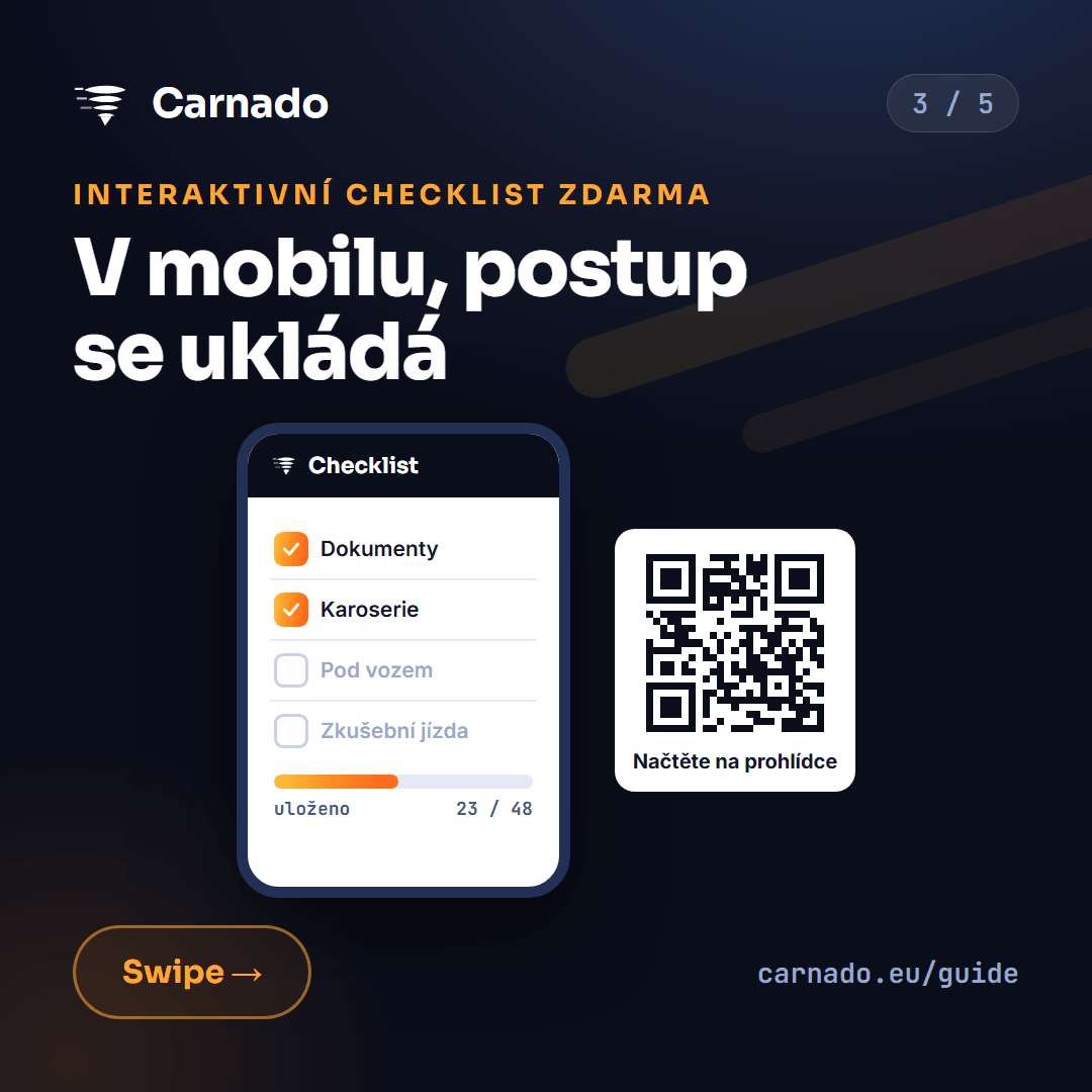 Interaktivní checklist ke koupi ojetiny — karta 3