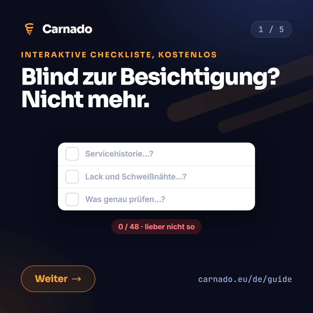 Interaktive Checkliste für den Gebrauchtwagenkauf — karta 1