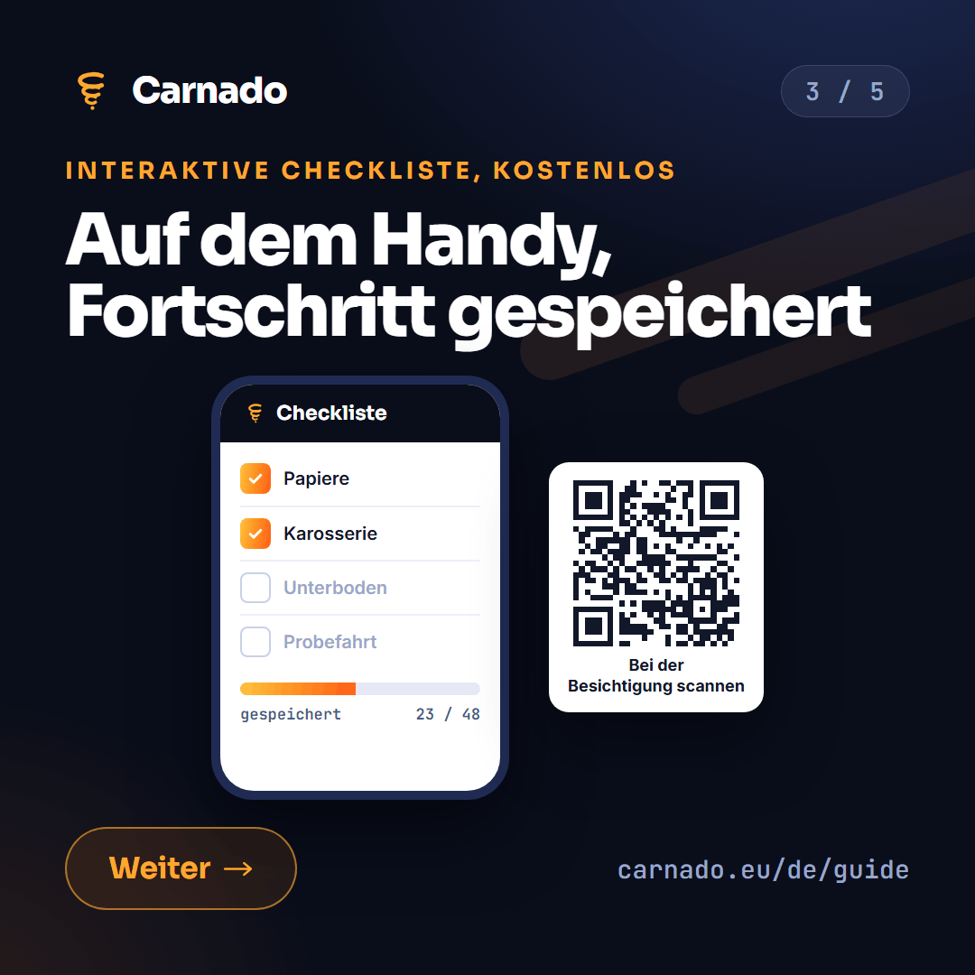 Interaktive Checkliste für den Gebrauchtwagenkauf — karta 3