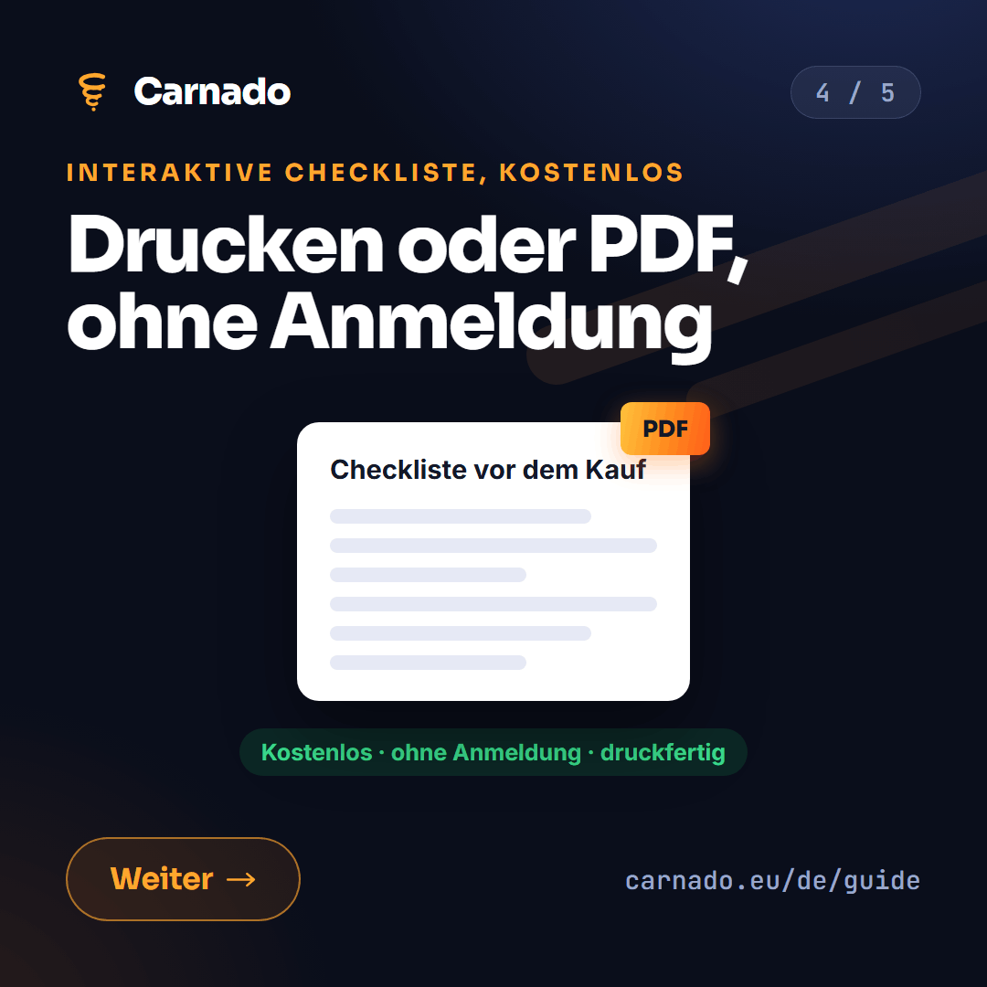 Interaktive Checkliste für den Gebrauchtwagenkauf — karta 4