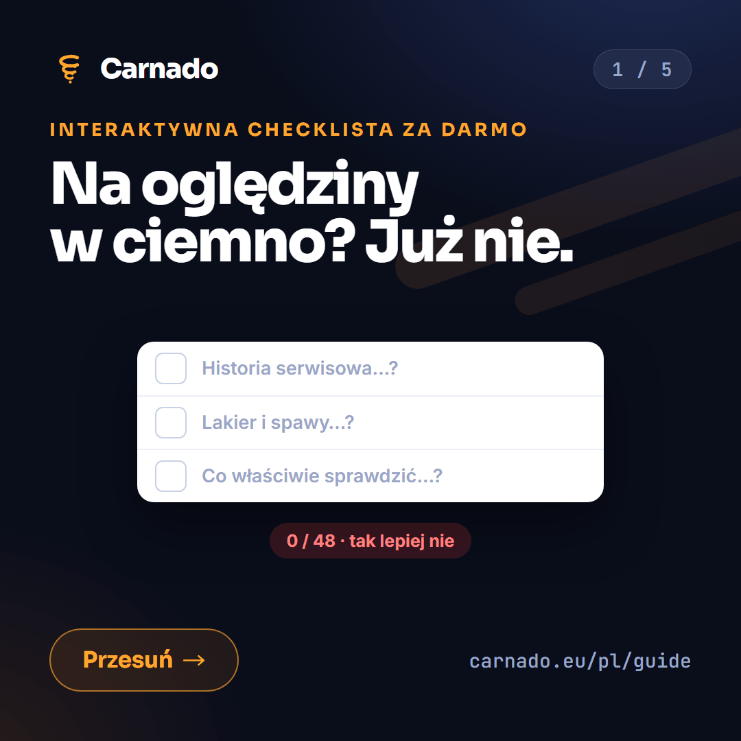 Interaktywna checklista zakupu auta — karta 1