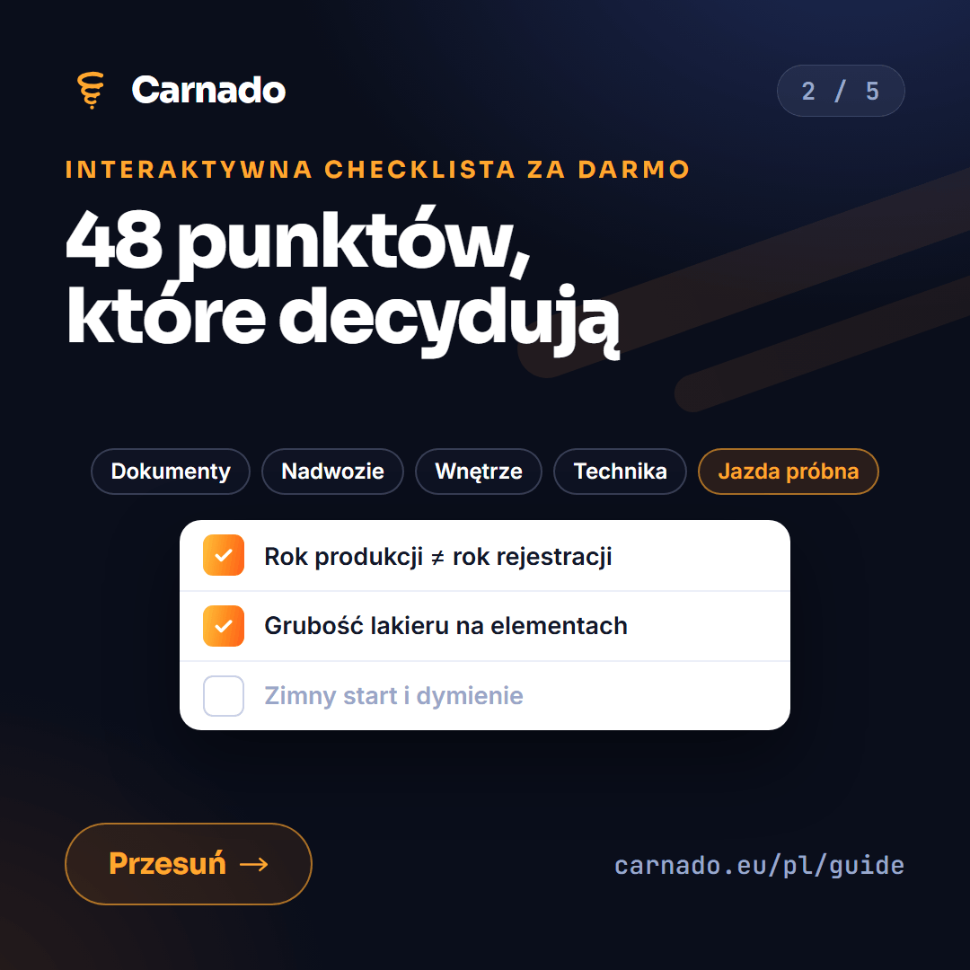 Interaktywna checklista zakupu auta — karta 2