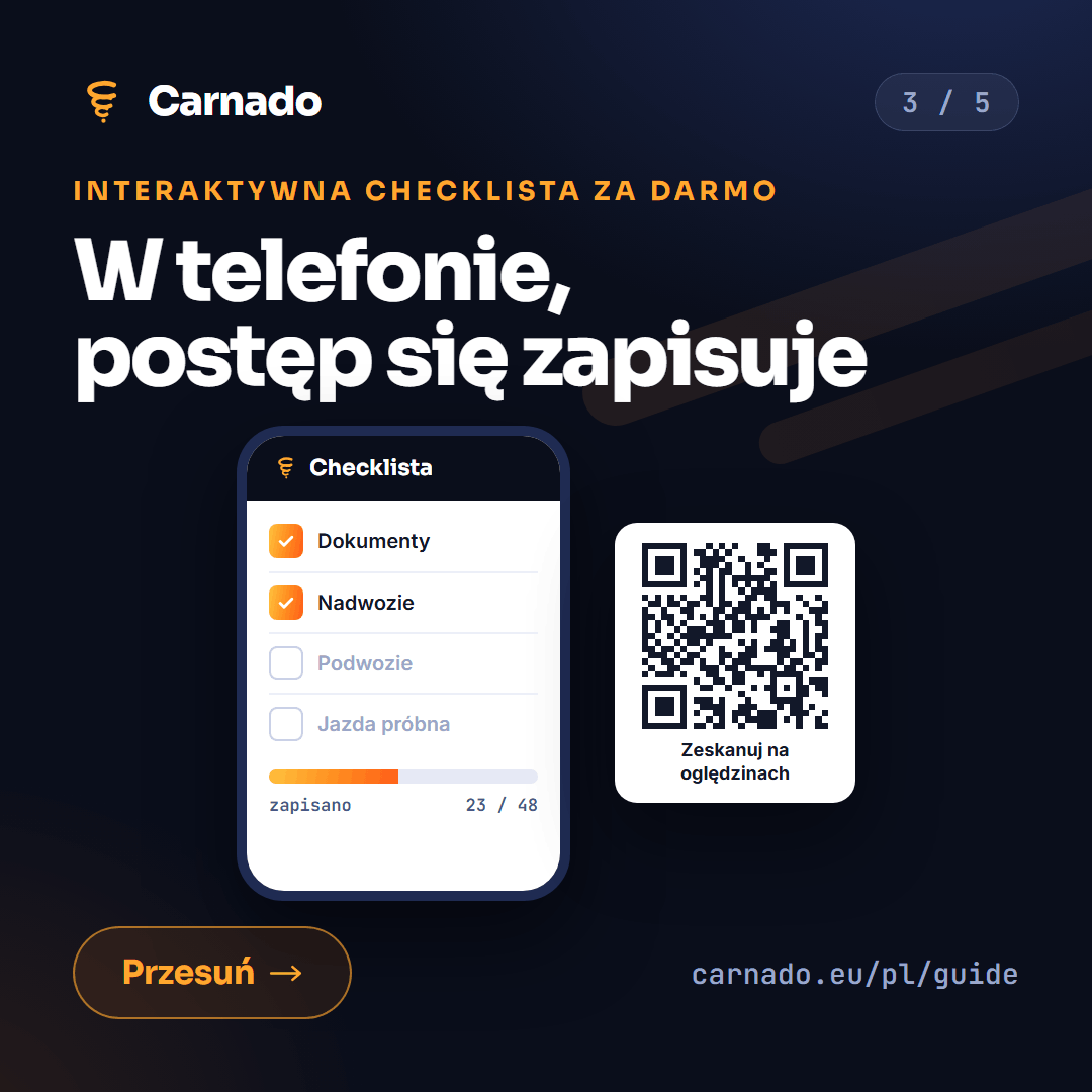 Interaktywna checklista zakupu auta — karta 3