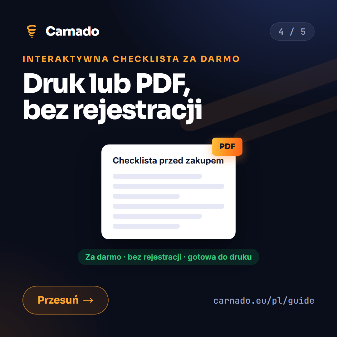 Interaktywna checklista zakupu auta — karta 4