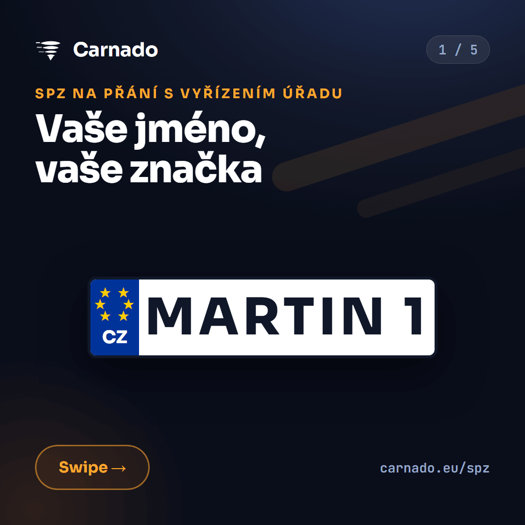 SPZ na přání s vyřízením úřadu — karta 1