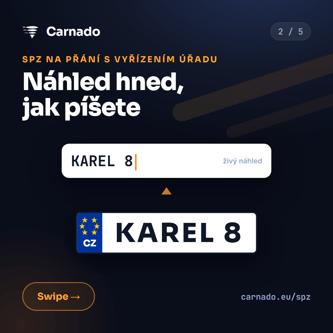 SPZ na přání s vyřízením úřadu — karta 2