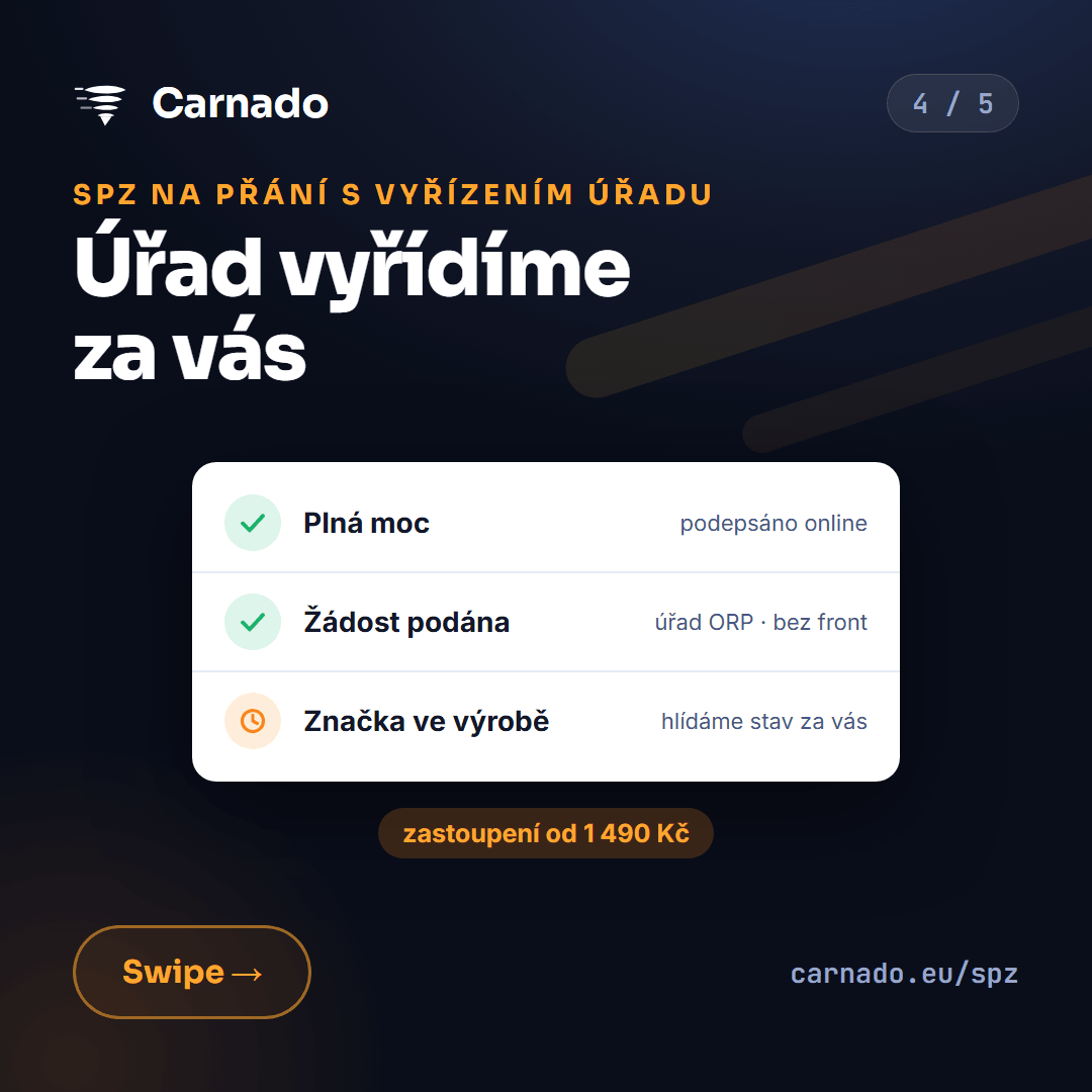 SPZ na přání s vyřízením úřadu — karta 4